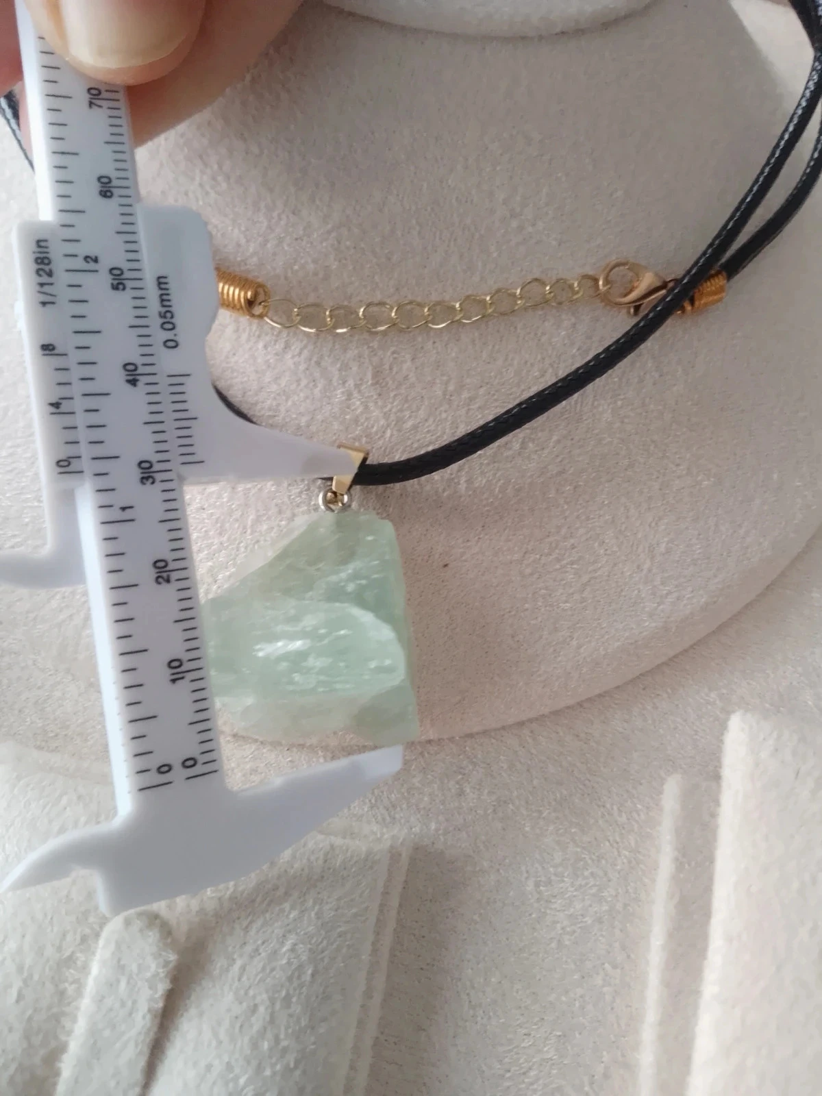 Collier sautoir pierre de fluorite naturelle – photo 2